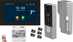REER IPS KW07 DIN WIDEODOMOFON VIDEODOMOFON WiFi 1080p APP 7' TUYA 2 ŻYŁOWY PASTYLKI KLAWIATURA